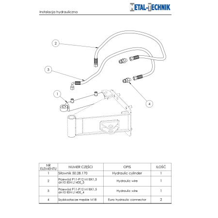 Części zamienne Metal-Technik Pług prosty lekki
